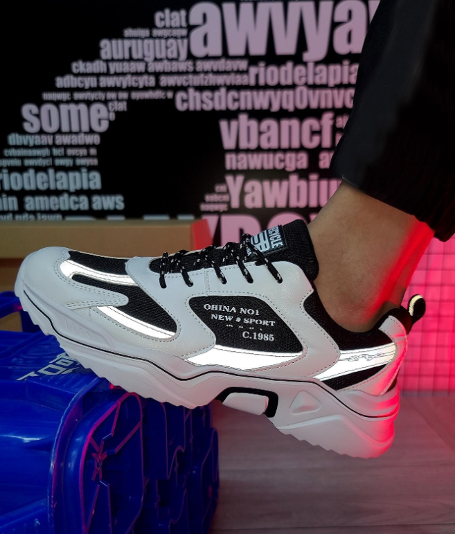 Tênis esportivos casuais Chunky 2024 - preto e branco