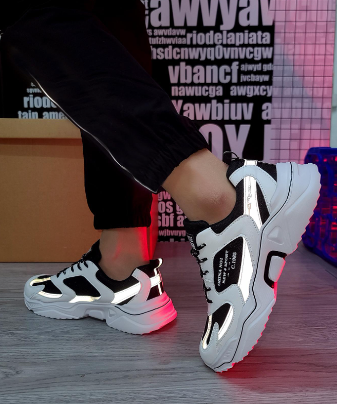 Tênis esportivos casuais Chunky 2024 - preto e branco