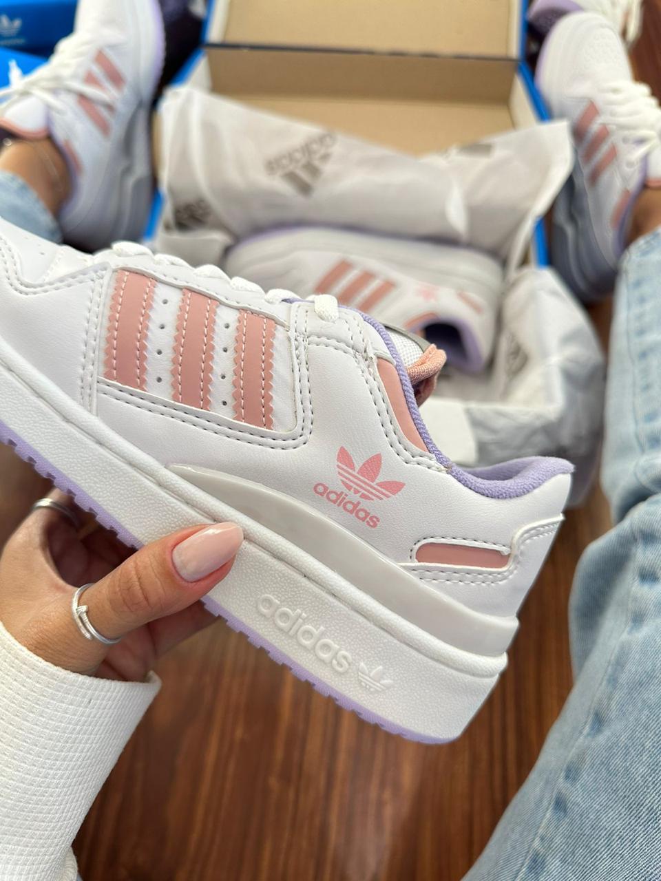 Tênis Adidas Fórum Low - Rosa Pastel e Lavanda