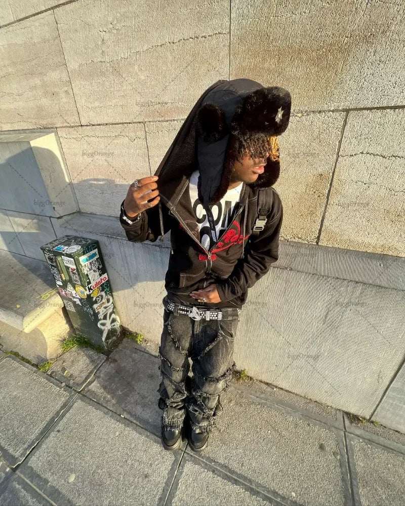 Calça Jeans Bordada Y2K - STREAKER