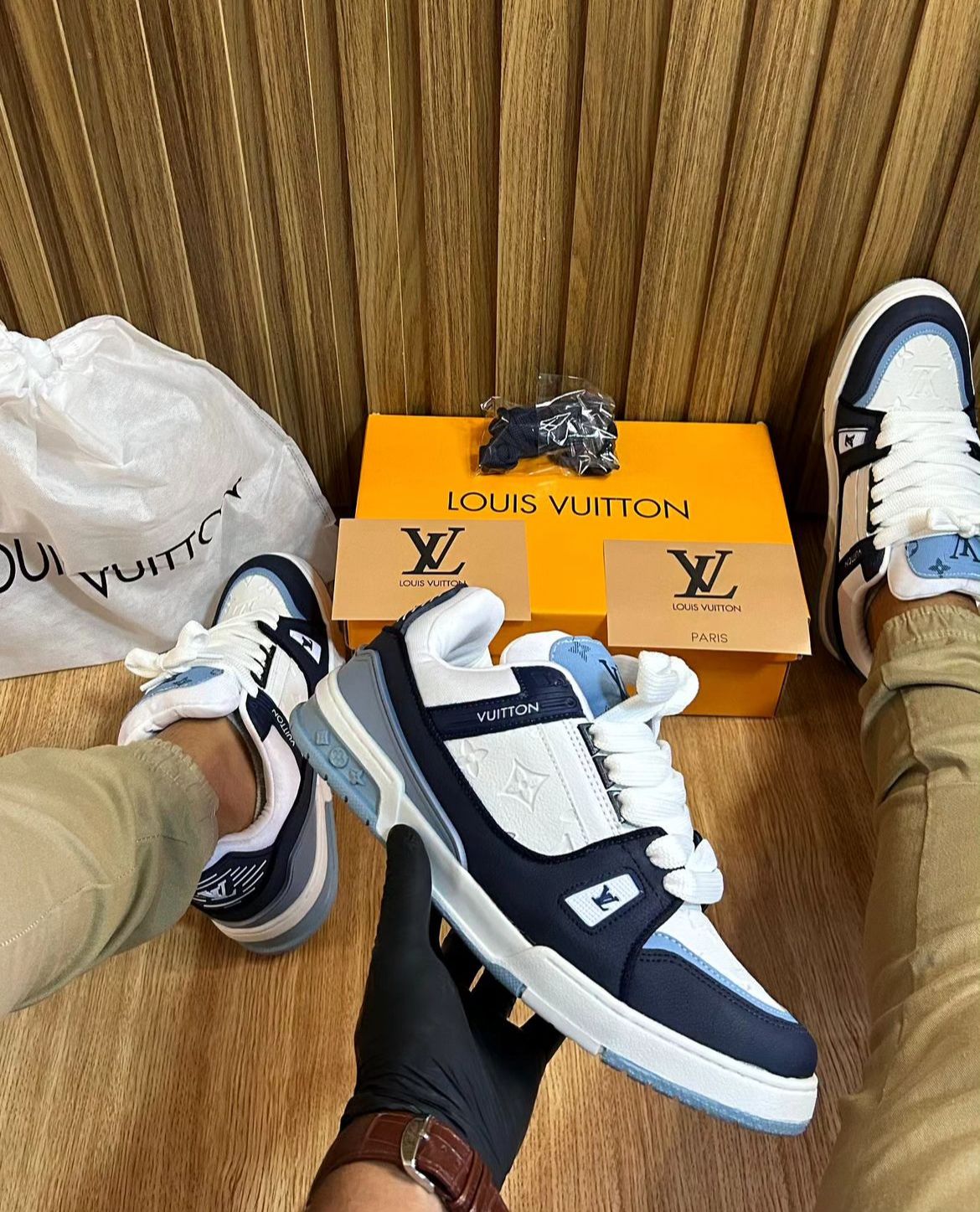 Tênis Louis Vuitton Lv Skate White Blue - Réplica