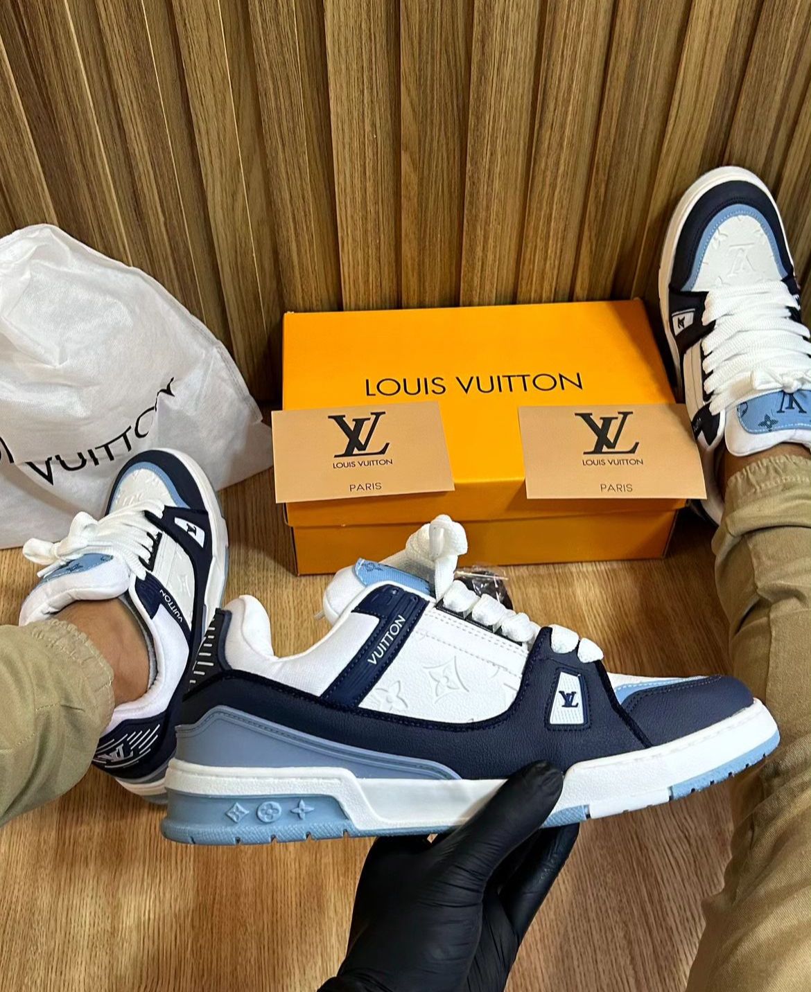 Tênis Louis Vuitton Lv Skate White Blue - Réplica