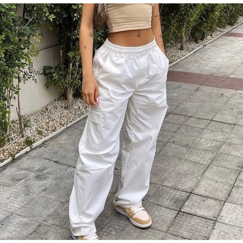 Calça Cargo Sarja Jeans - Unissex