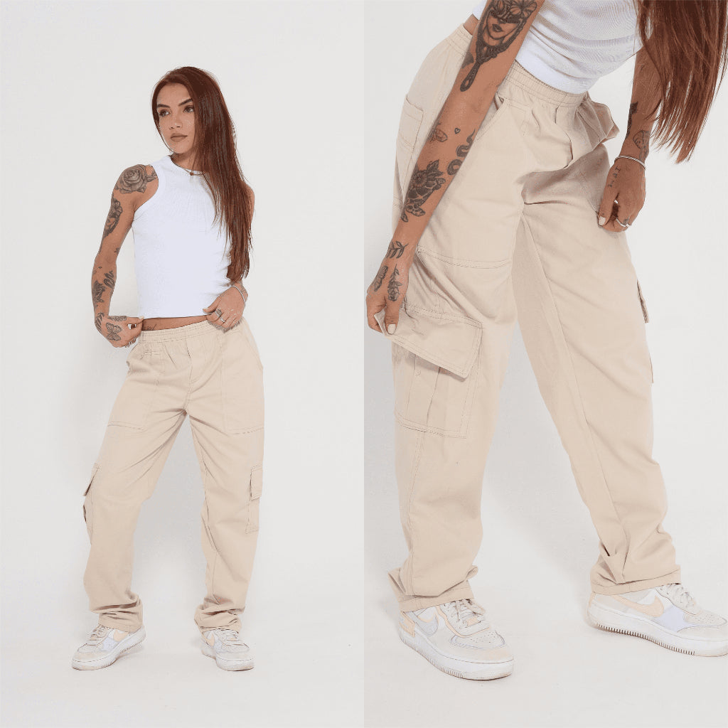 Calça Cargo Sarja Jeans - Unissex