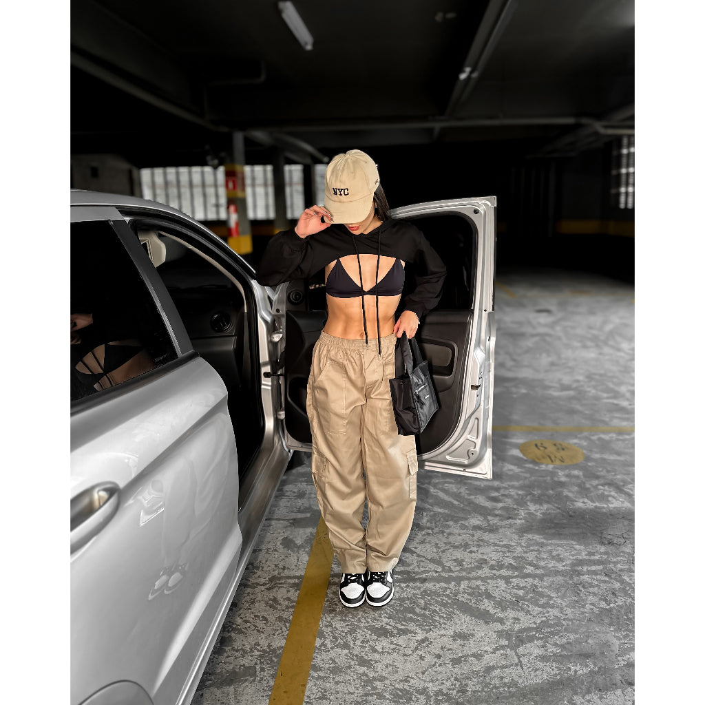 Calça Cargo Sarja Jeans - Unissex