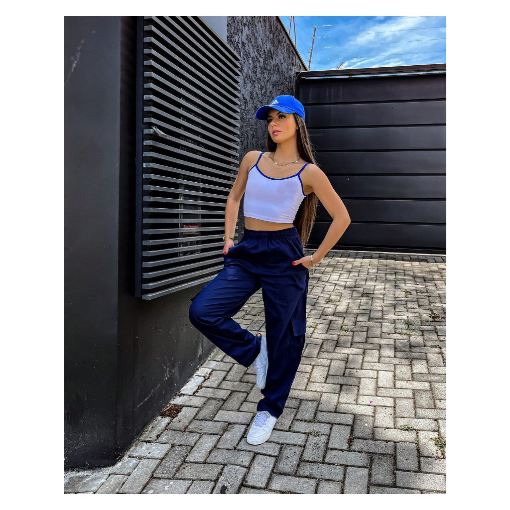 Calça Cargo Sarja Jeans - Unissex