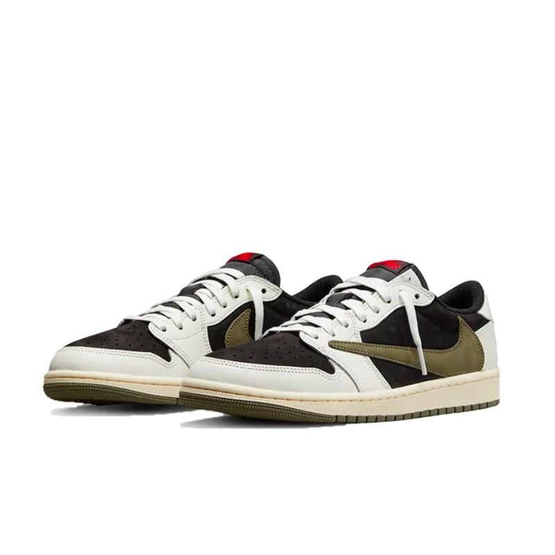 Tênis Air Jordan 1 Retrô Low OG SP Travis Scott Olive - Réplica