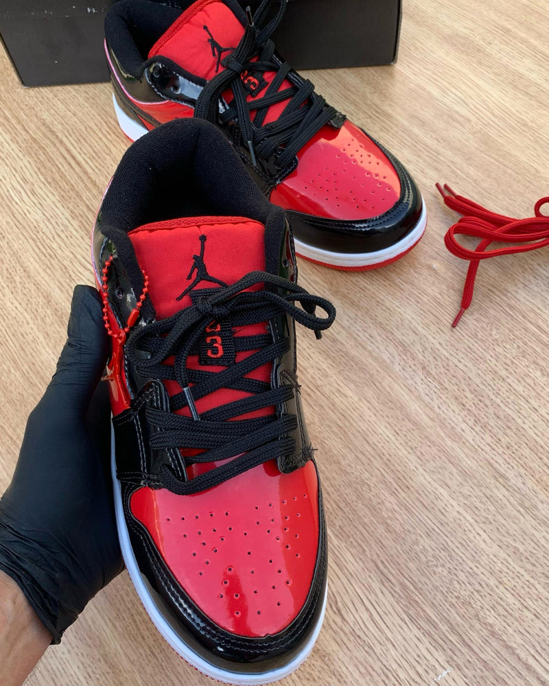 Air Jordan 1 Low Red/Black Verniz - Réplica