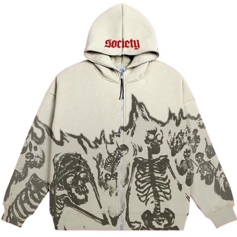 Casaco Streetwear Y2K SKELETON - STREAKER