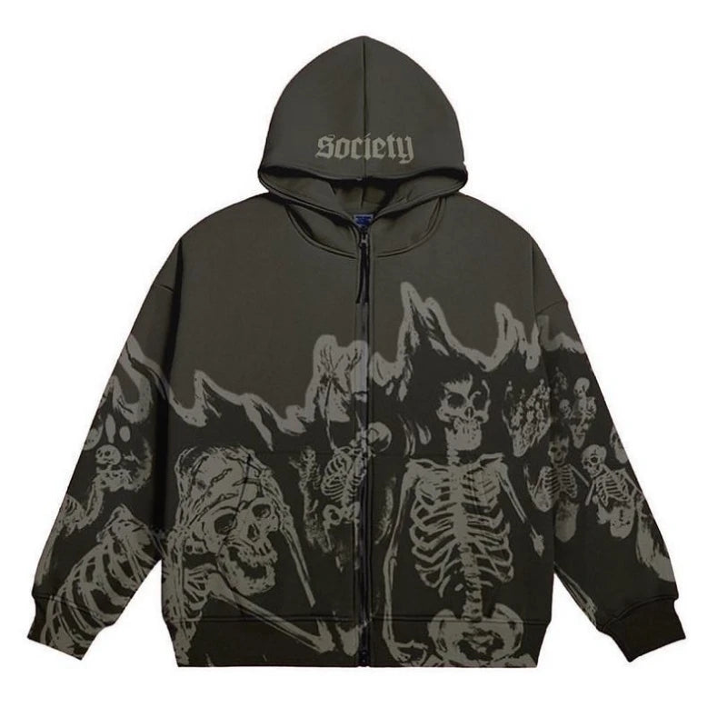 Casaco Streetwear Y2K SKELETON - STREAKER