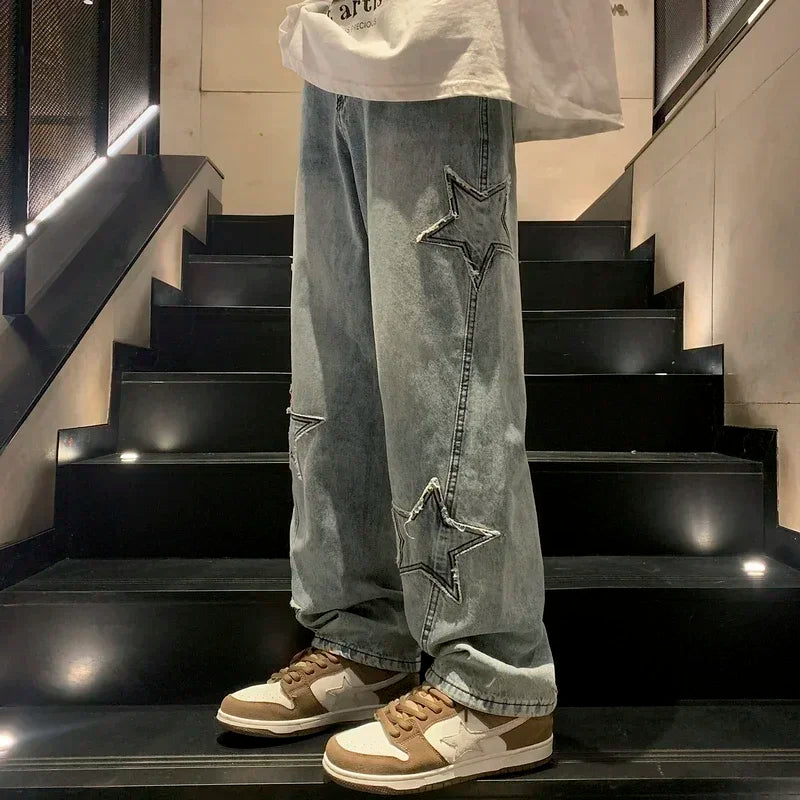 Calça Unisexx Y2K com Estrelas Bordadas - STREAKER