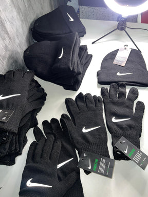 Kit Luva + Touca Preta Nike - Premium