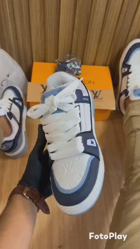 Tênis Louis Vuitton Lv Skate White Blue - Réplica