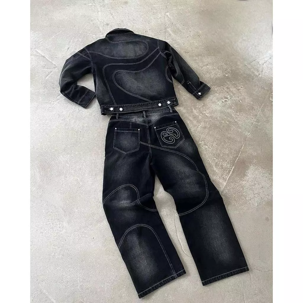 Conjunto Denim Estonado Bordado