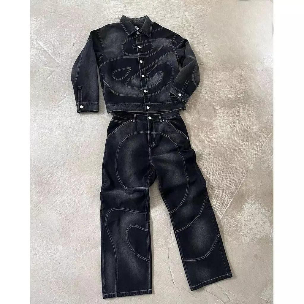 Conjunto Denim Estonado Bordado